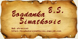 Bogdanka Simatković vizit kartica